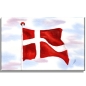 Preview: Leinwand 40 x 30 cm Keilrahmen Canvas-Leinen Aquarell Maritim Kunst Druck Kunstdruck Nordsee Dänemark Danmark Denmark Flagge Fahne